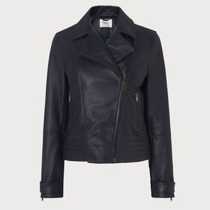 AMABEL NAVY LEATHER JACKET